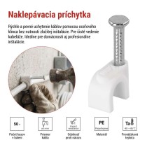 Káblová príchytka 6 mm, biela, 50 ks