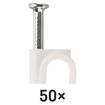 Kör alakú kábelbilincs 6 mm, fehér, 50 szt
