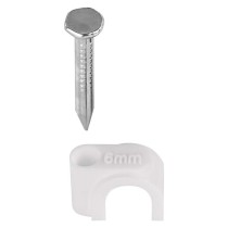 Kör alakú kábelbilincs 6 mm, fehér, 50 szt