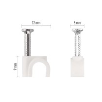 Kör alakú kábelbilincs 6 mm, fehér, 50 szt