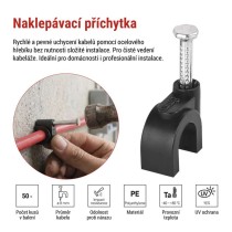 Kabelová příchytka 8 mm, černá, 50 ks