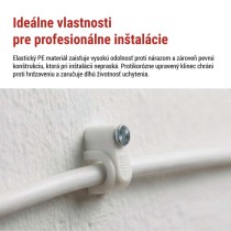 Káblová príchytka 8 mm, biela, 50 ks
