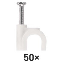 Kör alakú kábelbilincs 8 mm, fehér, 50 szt