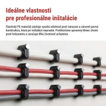 Káblová príchytka 10 mm, čierna, 50 ks