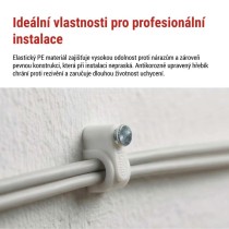 Kabelová příchytka 10 mm, bílá, 50 ks