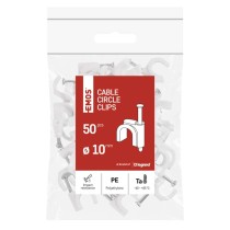 Kör alakú kábelbilincs 10 mm, fehér, 50 szt