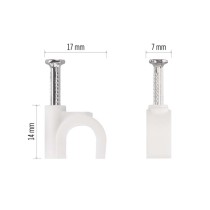 Kör alakú kábelbilincs 10 mm, fehér, 50 szt
