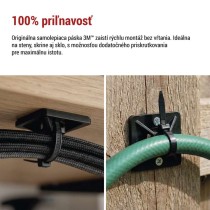 Samolepiaca príchytka sťahovacej pásky 20×20 mm, čierna, 25 ks