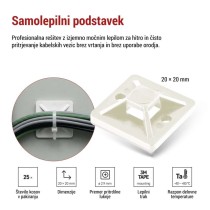 Samolepilna podlaga 20×20, bela, 25 kos