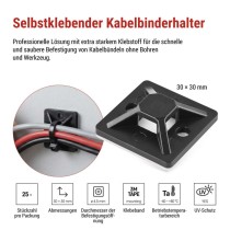 Selbstklebende Basis 30×30, schwarz, 25 Stk