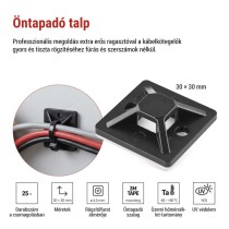 Öntapadó talp 3M 30×30, fekete 25 szt