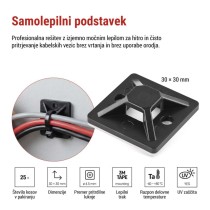 Samolepilna podlaga 30×30, črna, 25 kos