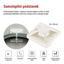 Samolepilna podlaga 30×30, bela, 25 kos