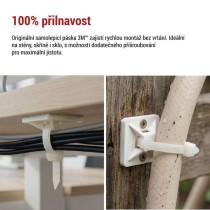 Samolepicí příchytka stahovacího pásku 30×30 mm, bílá, 25 ks