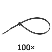 Kábelkötöző 200×3,5, fekete, 100 szt