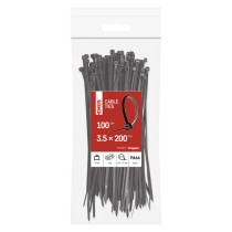 Kábelkötöző 200×3,5, fekete, 100 szt