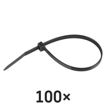 Kábelkötöző 200×4,8, fekete, 100 szt