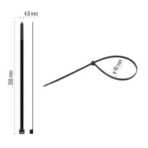 Stahovací páska 350×4,8 mm, černá, 100 ks