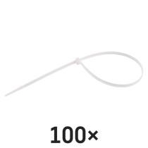 Kábelkötöző 350×4,8, fehér, 100 szt