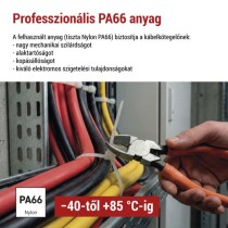 Kábelkötöző 450×7,6, fehér, 25 szt