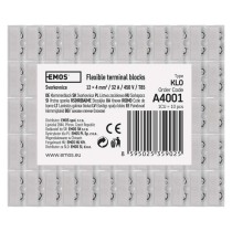 Klemmiplokk 12 x 4,0 mm valge, 10 tk