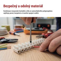 Šroubová svorkovnice 12× 2,5–4 mm2, 450 V, bílá