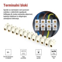 Priključna letvica 4–6mm2, bela