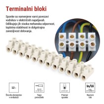 Priključna letvica 6–10 mm2, bela