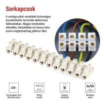Sorkapocs 2,5–4mm2, fehér, 10 szt