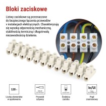 Listwa zaciskowa 2,5–4mm2, biała, 10 szt