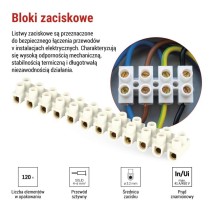 Listwa zaciskowa 4–6mm2, biała, 10 szt