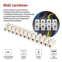 Listwa zaciskowa 6–10 mm2, biała, 10 szt