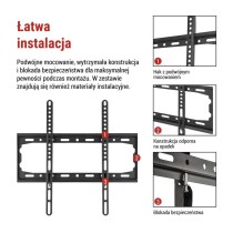 Stały uchwyt TV ścienny 26-60" (65–152 cm)
