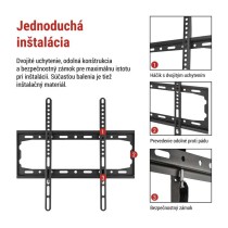 Pevný nástenný TV držiak 26-60" (65–152 cm)