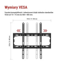 Stały uchwyt TV ścienny 26-60" (65–152 cm)