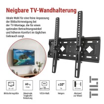 Neigbare TV-Wandhalterung 26–65" (65–165 cm)