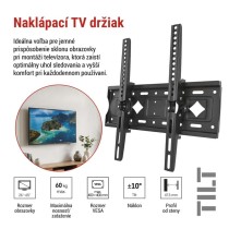 Naklápací nástenný TV držiak 26–65" (65–165 cm)
