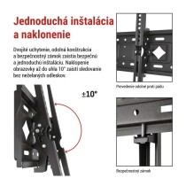 Naklápací nástenný TV držiak 26–65" (65–165 cm)