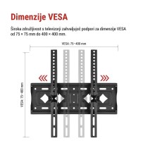 Nagibni stenski TV nosilec 26–65" (65–165 cm)