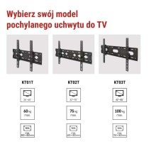 Uchwyt TV uchylny ścienny 26–65" (65–165 cm)