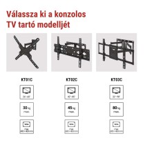 Konzolos TV falitartó 26–60" (65–152 cm)