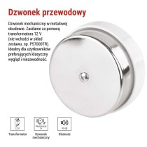 Dzwonek przewodowy P57104, 4x AA lub transformator