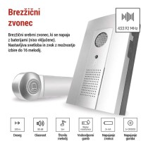 Brezžični hišni zvonec P5712, 3x AA