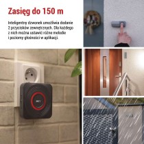GoSmart Dzwonek bezprzewodowy z WiFi, srebrny