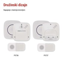Brezžični hišni zvonec P5736, 3× AA