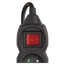 Predlžovací kábel 3 m / 4 zásuvky / s vypínačom / čierny / PVC / 1,5 mm2