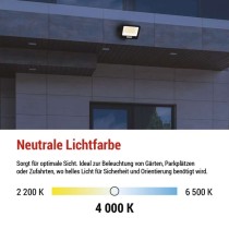 LED reflektor GLARO 100W, schwarz, IP65, 10000 lm, neutralweiß