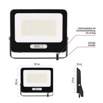 LED reflektor GLARO 100W, schwarz, IP65, 10000 lm, neutralweiß
