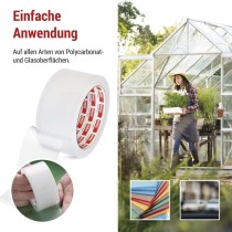 Reparaturklebeband für Polycarbonat und Glas, 25 m × 50 mm, transparent