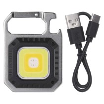 Újratölthető mini LED-es zseblámpa - kulcstartó, 750 lm, 10 db, kínáló dobozban
